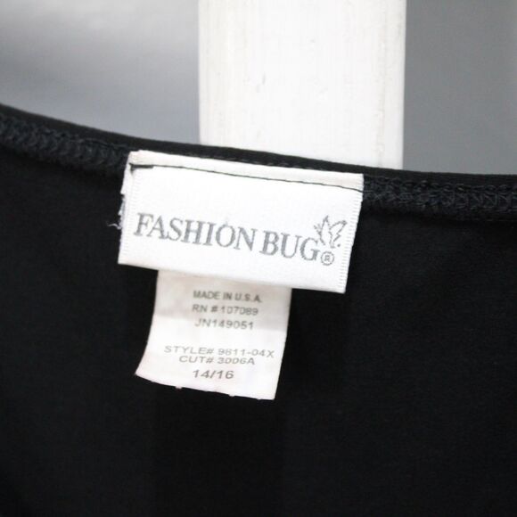 Fashion Bug VTG Y2K Black Beaded Neckline Flowy Tank Top Blouse Size XL - Picture 3 of 8